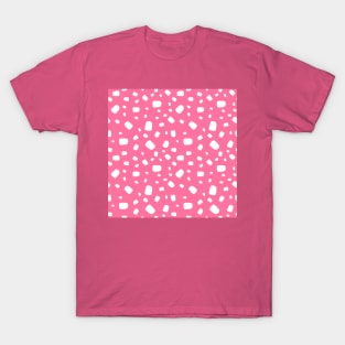 White abstract shapes over pink T-Shirt